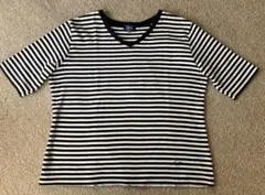 JUNKO SIMADA PART2 Vネック ボーダーTシャツ XLのサムネイル