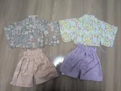 花柄着物とショートパンツセット