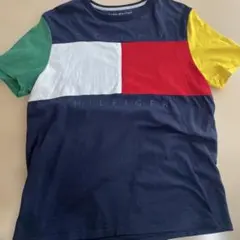 【TOMMY HILFIGER】カラーブロック Tシャツ ビックロゴ L 半袖