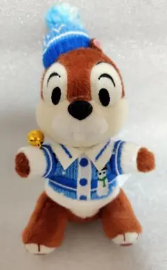 ディズニー　2018年　クリスマス　チップとデール　チップ　ぬいぐるみバッジ