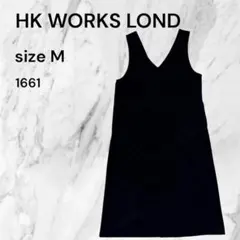 HK WORKS LOND キャミワンピース M 黒　ブラック　Ｖネック