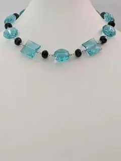 一点物【セルリアンブルーネックレス】ハンドメイド