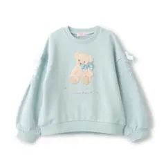 mezzo piano メゾピアノ　肩リボン　クマ刺繍 トレーナー　110