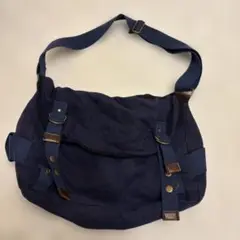 ネイビー キャンバス ショルダーバッグ