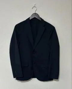 美品 ユニクロ 感動ジャケット ウルトラライト コットンライク ネイビー S