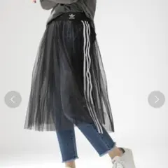 完売！adidas アディダス チュール　フレア　スカート ブラック　L