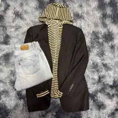 テーラードジャケット デニム コーデ