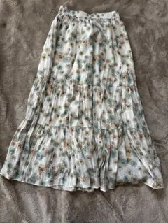 花柄フレアスカート 裏地付き