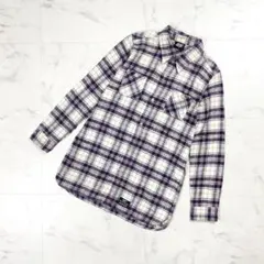55DSL ネルチェックシャツ 長袖 パープル系 サイズXS*JD930