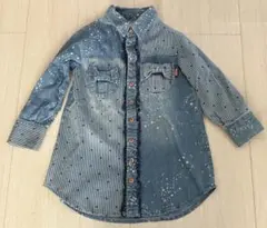 長袖デニムシャツワンピ　サイズ110
