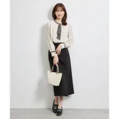 【新品】ROPE' PICNIC ジョーゼット配色ボウタイ風ブラウス