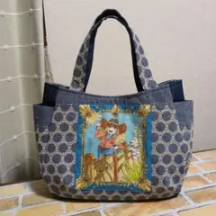 ロラライハリス·カウガール✩チューリップバッグ✩ダンガリー刺繍生地✩デニム