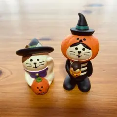 【Decole(デコレ)】concombre ハロウィンまねき猫&パンプキン猫