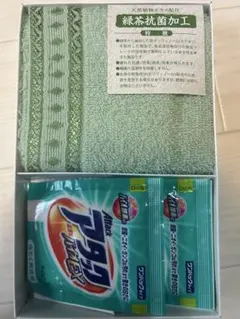 抗菌加工タオルセット 緑色 24g