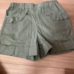 エニィファム　新品カーキ色 フリル付きポケット 半ズボン 130
