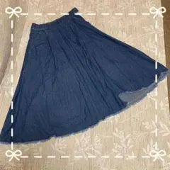 【16日までの価格】デニムフレアマキシスカート　アシンメトリー