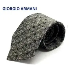 GIORGIO ARMANIネクタイ　グレー　フラワー柄シルク100% 伊製のサムネイル