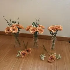 オレンジ　結婚式　披露宴　ウェルカムスペース　装花　花瓶セット