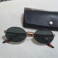 Ray-Ban オーバルサングラス ブラック/ゴールド
