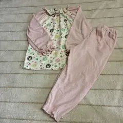 パジャマ 100cm うさぎ、花柄 ピンク