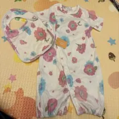 HAKKA BABY 花柄ロンパース・ビブセット