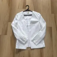 PLST ノーカラージャケット ホワイト