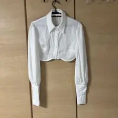 SHEIN ホワイト クロップドシャツ XS
