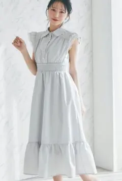 シビラワンピース水玉模様 七分袖 　オトナ女子　スタイリッシュなデザイン　美品 シビラワンピース水玉模様 七分袖 オトナ女子 スタイリッシュな