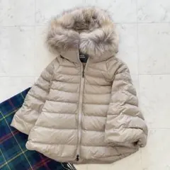 美品 タトラス マーレ ポンチョ ダウン ベージュ ラクーンファー 03