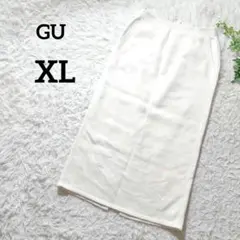 GU ジーユー　スウェットタイトスカート　XL　白　ウエストゴム　裏起毛　673のサムネイル