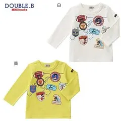 【新品】ミキハウスダブルビー ☆スポーツプリント長袖Ｔシャツ(140)白