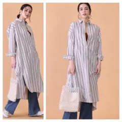 美品 フリークスストア ストライプ Iライン シャツワンピース 定価12100円