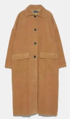 ZARA コーデュロイ ロングコート L ブラウン ゆったり きれいめ 秋冬