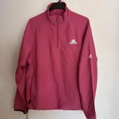 adidas ピンク ハーフジップ ウィンドブレーカー