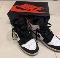 NIKE ハイカットスニーカー ブラック/ホワイト　取替紐付