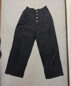 ストライプ　ワイドスラックス