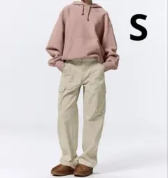 GU バレルレッグカーゴパンツ ベージュ S （標準 71.0~75.0cm）