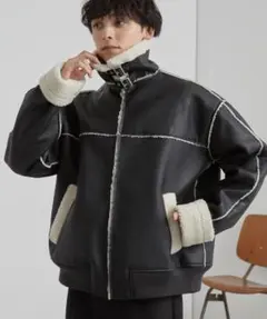 MONO-MART オーバーサイズ裏ボアフェイクムートンジャケット L