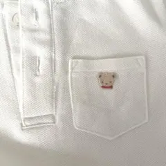 キッズ白ポロシャツ　ファミリアアイロンワッペン付き