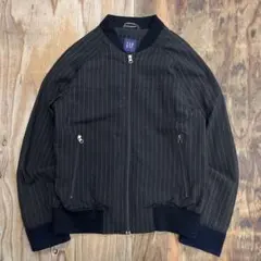 OLD GAP ストライプ ボンバージャケット ブラック Y2K VINTAGE