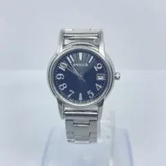 wicca ウィッカ アナログ腕時計 黒シェル文字盤 ソーラー 稼働品