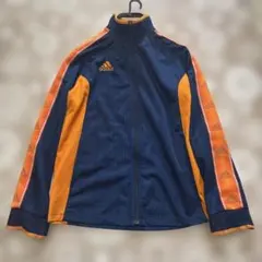 adidas トラックジャケット ジャージ ネイビー オレンジ 古着