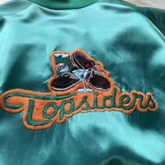 70's VINTAGE Topsiders 刺繍 グリーン スタジャン　XL