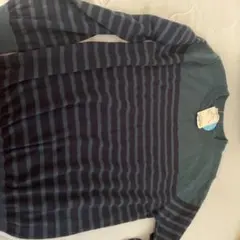 グリーン ネイビー ストライプ ニット