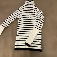 ボーダー　タートルネック ニット