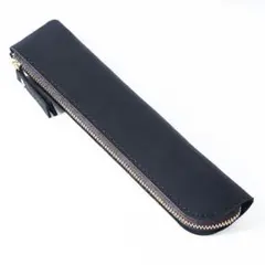 本革 レザー ブラック ペンケース 筆箱　5~7本収納