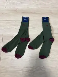 POLO RALPH LAUREN ダークグリーン ビジネスソックス 2足セット