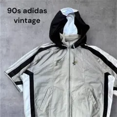 古着 90s adidasトレフォイル ロゴ刺繍トラックジャケット USサイズS