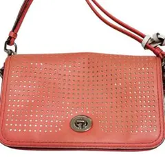 COACH ショルダーバッグ レザー タッセル ターンロック