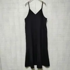 GU　(S)　バックリボン キャミソールワンピース　ポケットあり　ブラック